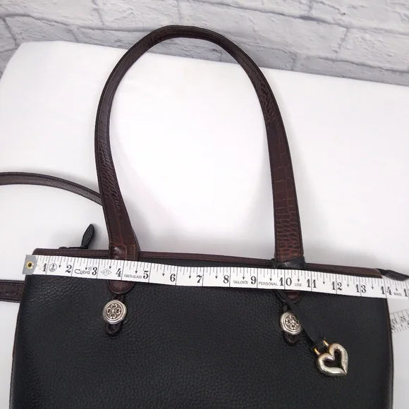 Vintage Brighton Leather Shoulder Bag Black Brown - Picture 9 of 12